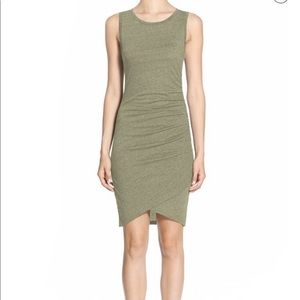 Leith Ruched Body-Con Tank Dress, green, S